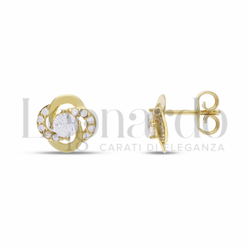 con Zircone bianco da Misura pietra o modello 4,00 mm in Oro Giallo da 2gr.