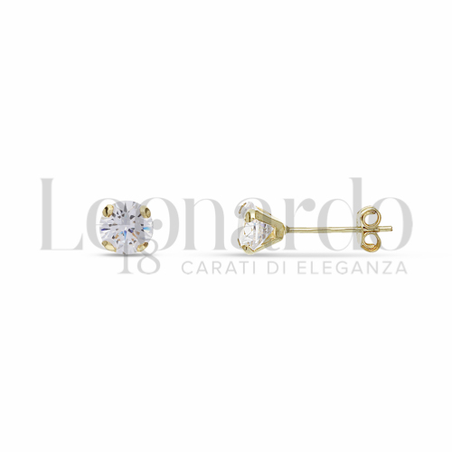 con Zircone bianco da Misura pietra 5,00 mm in Oro Giallo da 0,7gr.