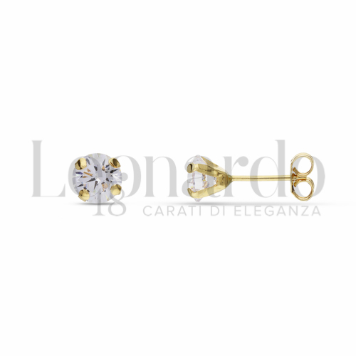 con Zircone bianco da Misura pietra 6,00 mm in Oro Giallo da 1,1gr.
