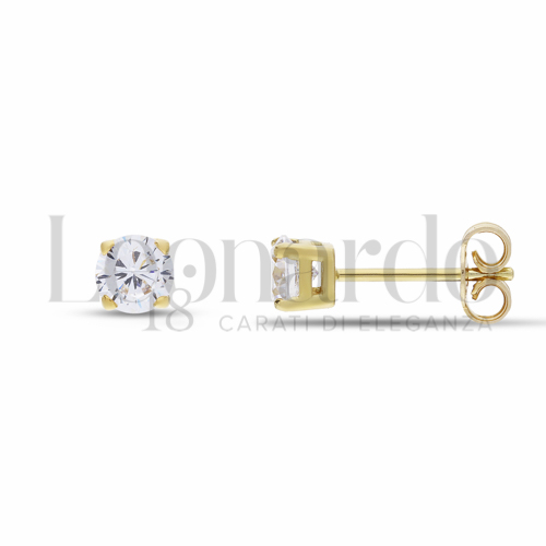 con Zircone bianco da Misura pietra o modello 5,00 mm in Oro Giallo da 1,6gr.