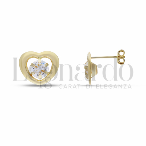 con Zircone bianco da Misura pietra o modello 5,00 mm in Oro Giallo da 1gr.