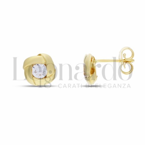 con Zircone bianco da Misura pietra o modello 4,00 mm in Oro Giallo da 2,9gr.