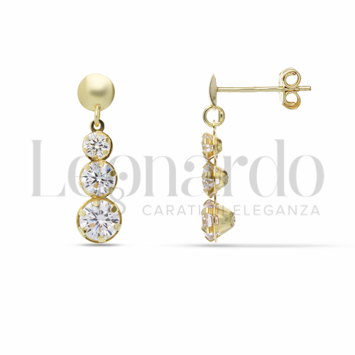con Zircone bianco da Misura pietra o modello Pendente in Oro Giallo da 1,6gr.
