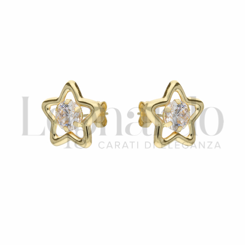 con Zircone bianco da in Oro Giallo da 1,1gr.