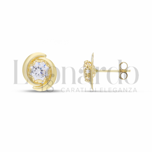 con Zircone bianco da Misura pietra o modello 6,00 mm in Oro Giallo da 1,4gr.