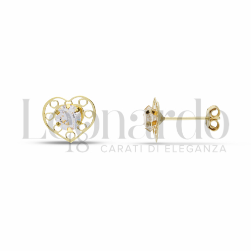 con Zircone bianco da Misura pietra o modello 4,00 mm in Oro Giallo da 0,7gr.