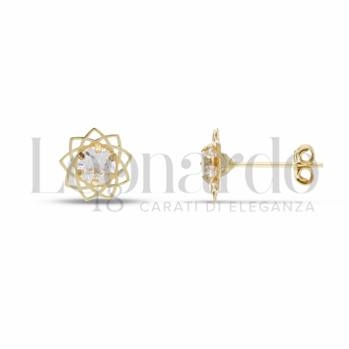 con Zircone bianco da Misura pietra o modello 4,00 mm in Oro Giallo da 0,7gr.