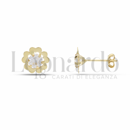con Zircone bianco da Misura pietra o modello 4,00 mm in Oro Giallo da 0,7gr.