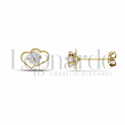 con Zircone bianco da Misura pietra o modello 4,00 mm in Oro Giallo da 0,7gr.