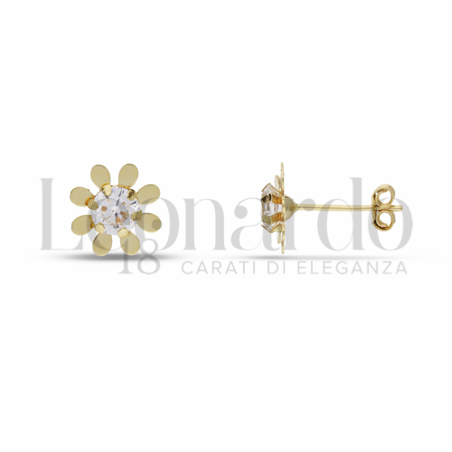 con Zircone bianco da Misura pietra o modello 4,00 mm in Oro Giallo da 0,7gr.