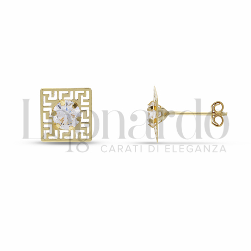 con Zircone bianco da Misura pietra o modello 4,00 mm in Oro Giallo da 0,7gr.