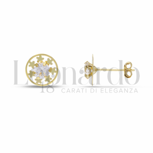 con Zircone bianco da Misura pietra o modello 4,00 mm in Oro Giallo da 0,7gr.