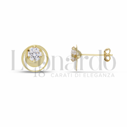 con Zircone bianco da Misura pietra o modello 4,00 mm in Oro Giallo da 0,7gr.