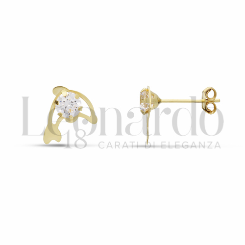 con Zircone bianco da Misura pietra o modello 4,00 mm in Oro Giallo da 0,7gr.
