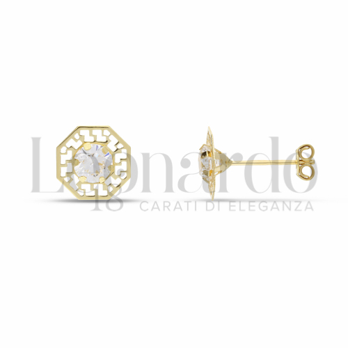 con Zircone bianco da Misura pietra o modello 4,00 mm in Oro Giallo da 0,7gr.