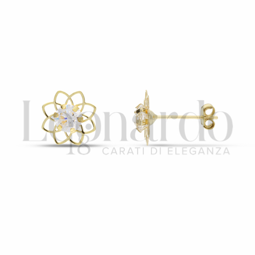 con Zircone bianco da Misura pietra o modello 4,00 mm in Oro Giallo da 0,7gr.