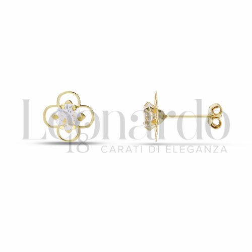 con Zircone bianco da Misura pietra o modello 4,00 mm in Oro Giallo da 0,6gr.