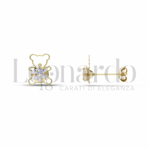 con Zircone bianco da Misura pietra o modello 4,00 mm in Oro Giallo da 0,6gr.
