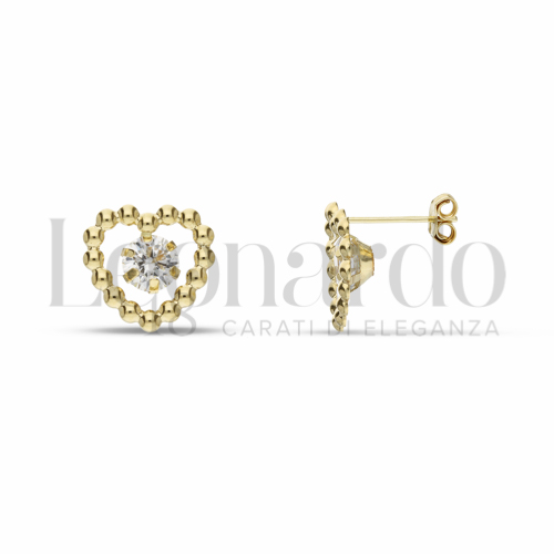 con Zircone bianco da Misura pietra o modello 5,00 mm in Oro Giallo da 1gr.