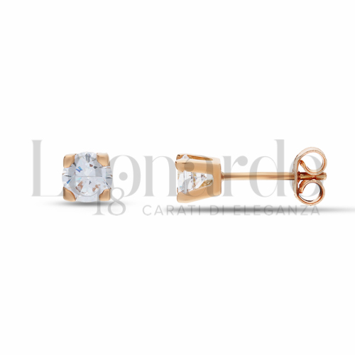 con Zircone bianco da Misura pietra o modello 5,00 mm in Oro Rosa da 1,8gr.
