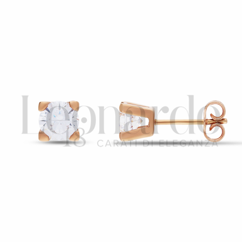 con Zircone bianco da Misura pietra 6,00 mm in Oro Rosa da 2,7gr.
