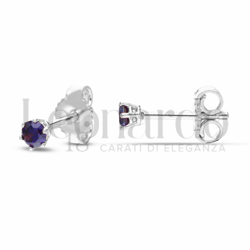 con Zircone Viola da Misura pietra o modello 3,00 mm in Oro Bianco da 0,9gr.