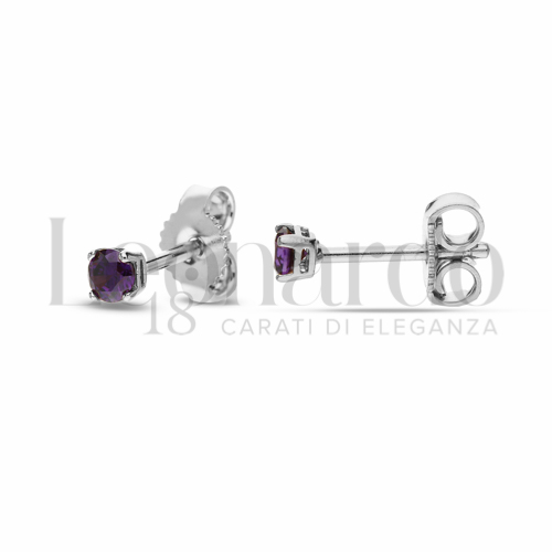 con Zircone Viola da Misura pietra o modello 3,00 mm in Oro Bianco da 1gr.