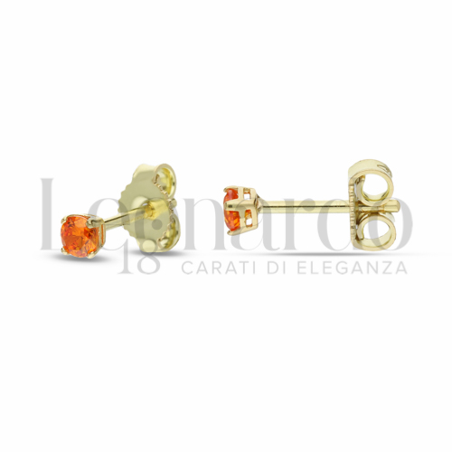 con Zircone arancione da Misura pietra o modello 3,00 mm in Oro Giallo da 1gr.