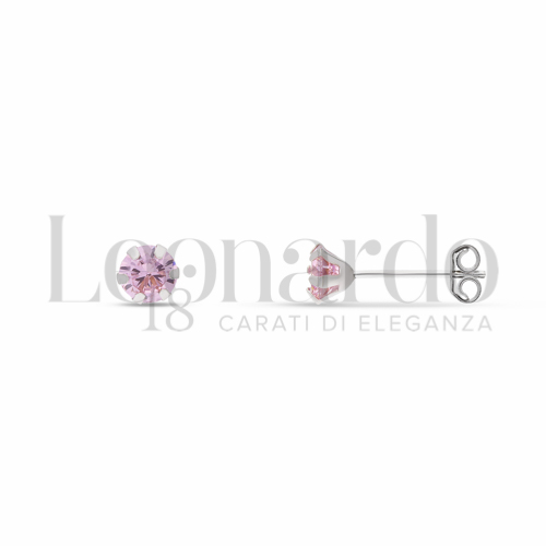 con Zircone rosa Light da Misura pietra o modello 4,00 mm in Oro Bianco da 0,5gr.