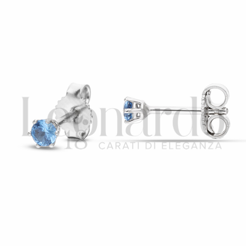 con Zircone azzurro da Misura pietra o modello 3,00 mm in Oro Bianco da 1gr.