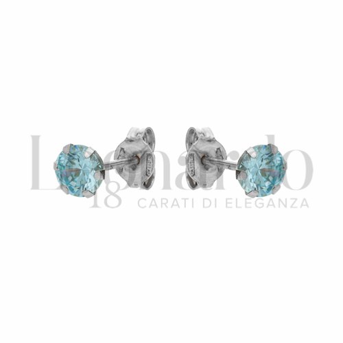 con Zircone azzurro da Misura pietra 5,00 mm in Oro Bianco da 0,7gr.