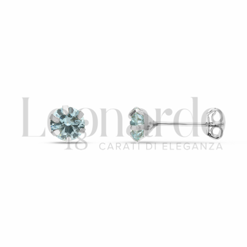 con Zircone azzurro da Misura pietra 6,00 mm in Oro Bianco da 1,2gr.
