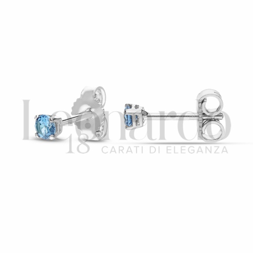 con Zircone azzurro da Misura pietra o modello 3,00 mm in Oro Bianco da 1gr.
