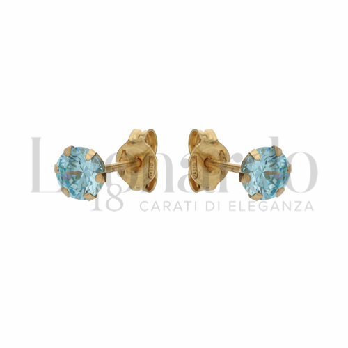 con Zircone azzurro da Misura pietra 5,00 mm in Oro Giallo da 0,7gr.
