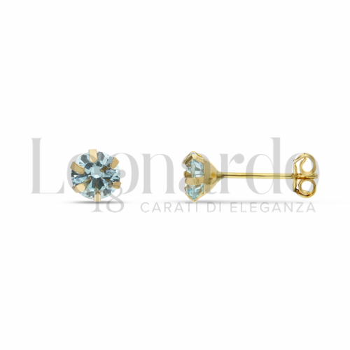 con Zircone azzurro da Misura pietra 6,00 mm in Oro Giallo da 1,2gr.