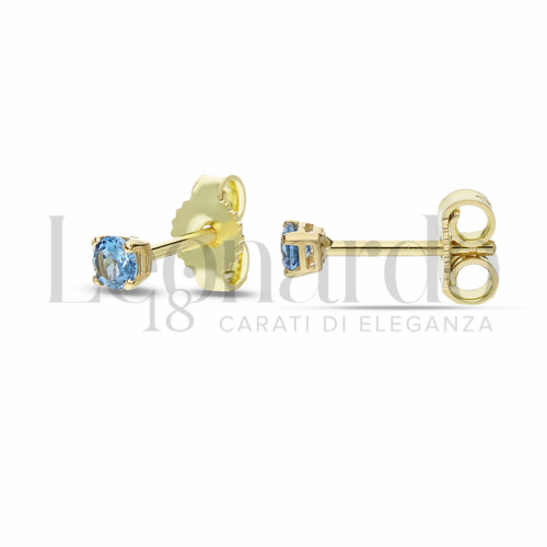 con Zircone azzurro da Misura pietra o modello 3,00 mm in Oro Giallo da 1gr.