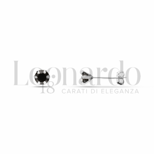 con Zircone Nero da Misura pietra 4,00 mm in Oro Bianco da 0,5gr.
