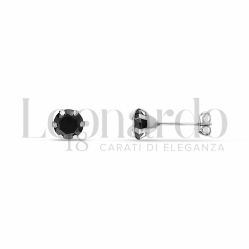 con Zircone Nero da Misura pietra 5,00 mm in Oro Bianco da 0,7gr.