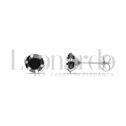 con Zircone Nero da Misura pietra 6,00 mm in Oro Bianco da 1,2gr.