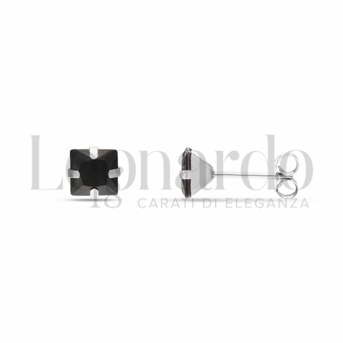 SilberDream Orecchini Donna In Argento 925 Con Zircone Nero 6 Mm – Rotondo, Moderni, Confezione Regalo