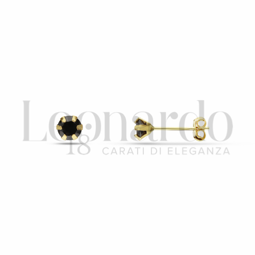 con Zircone Nero da Misura pietra o modello 4,00 mm in Oro Giallo da 0,5gr.