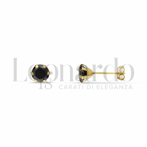 con Zircone Nero da Misura pietra 5,00 mm in Oro Giallo da 0,7gr.