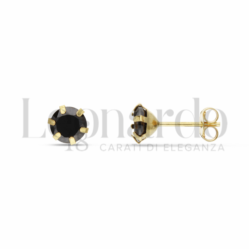 con Zircone Nero da Misura pietra 6,00 mm in Oro Giallo da 1,2gr.