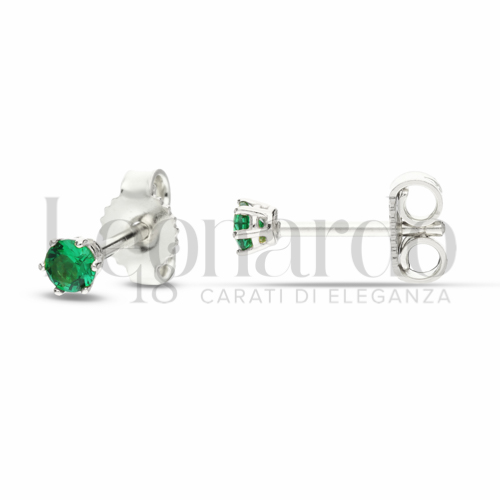 con Zircone verde da Misura pietra o modello 3,00 mm in Oro Bianco da 0,9gr.