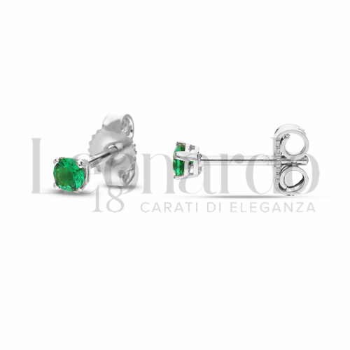 con Zircone verde da Misura pietra o modello 3,00 mm in Oro Bianco da 1gr.
