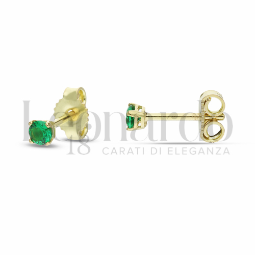 con Zircone verde da Misura pietra o modello 3,00 mm in Oro Giallo da 1gr.