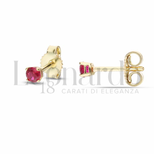 con Zircone rosso da Misura pietra o modello 3,00 mm in Oro Giallo da 1gr.