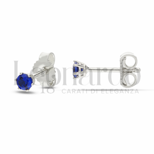con Zircone Blu da Misura pietra o modello 3,00 mm in Oro Bianco da 0,9gr.