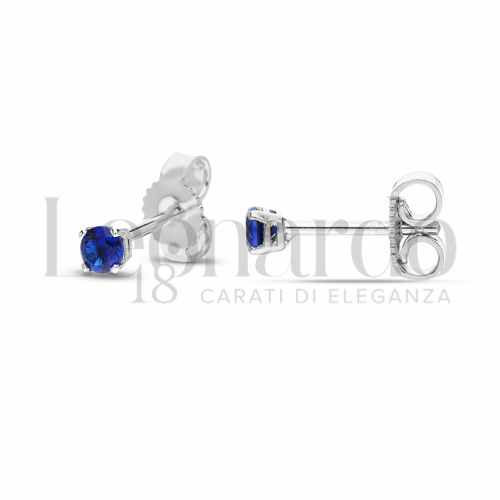 con Zircone Blu da Misura pietra o modello 3,00 mm in Oro Bianco da 1gr.