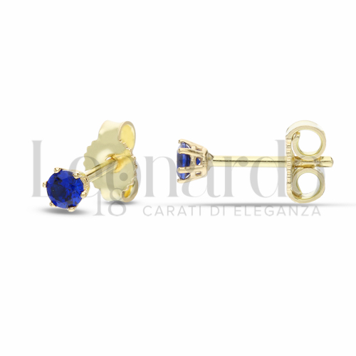 con Zircone Blu da Misura pietra o modello 3,00 mm in Oro Giallo da 0,9gr.